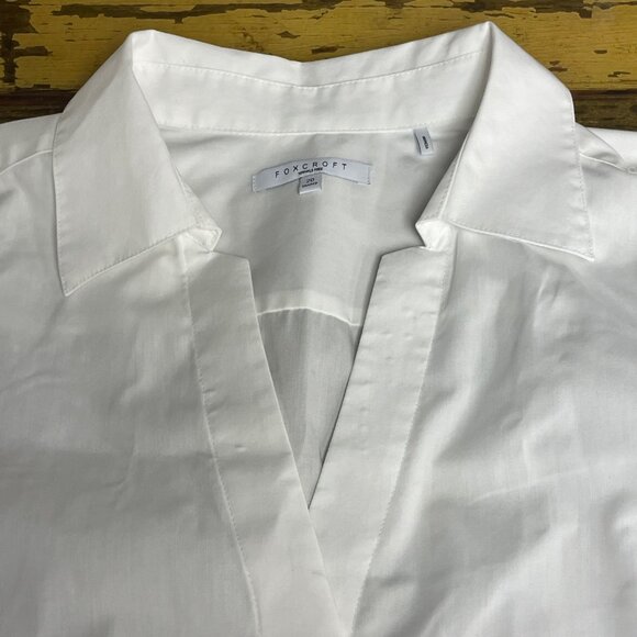 Foxcroft Wrinkle Free Button Down Blouse White Sz 20 Shaped Career Minimalist - Picture 3 of 7
